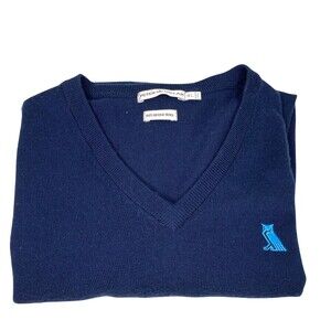 Peter Millar Size XL Merino Wool V-Neck Pullover Sweater Navy Blue
